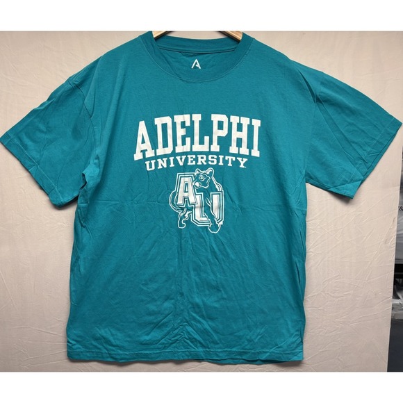 The Unbranded Brand Other - Adelphi University Panthers T-Shirt Mens Blue Logo Graphic Print Short Sleeve XL